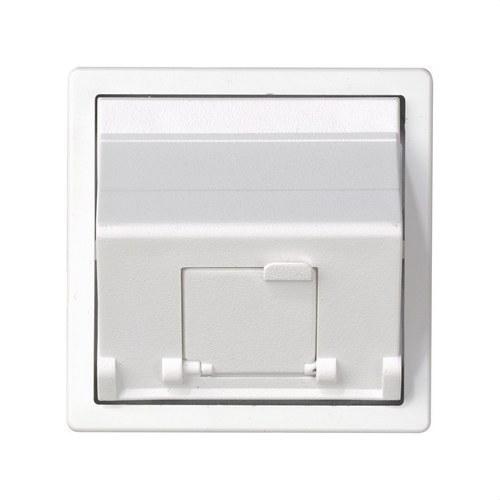 Angled voice and data plate with dust cover for 1 RJ45 connector white Simon 82 with reference 82578-30 from the brand SIMON