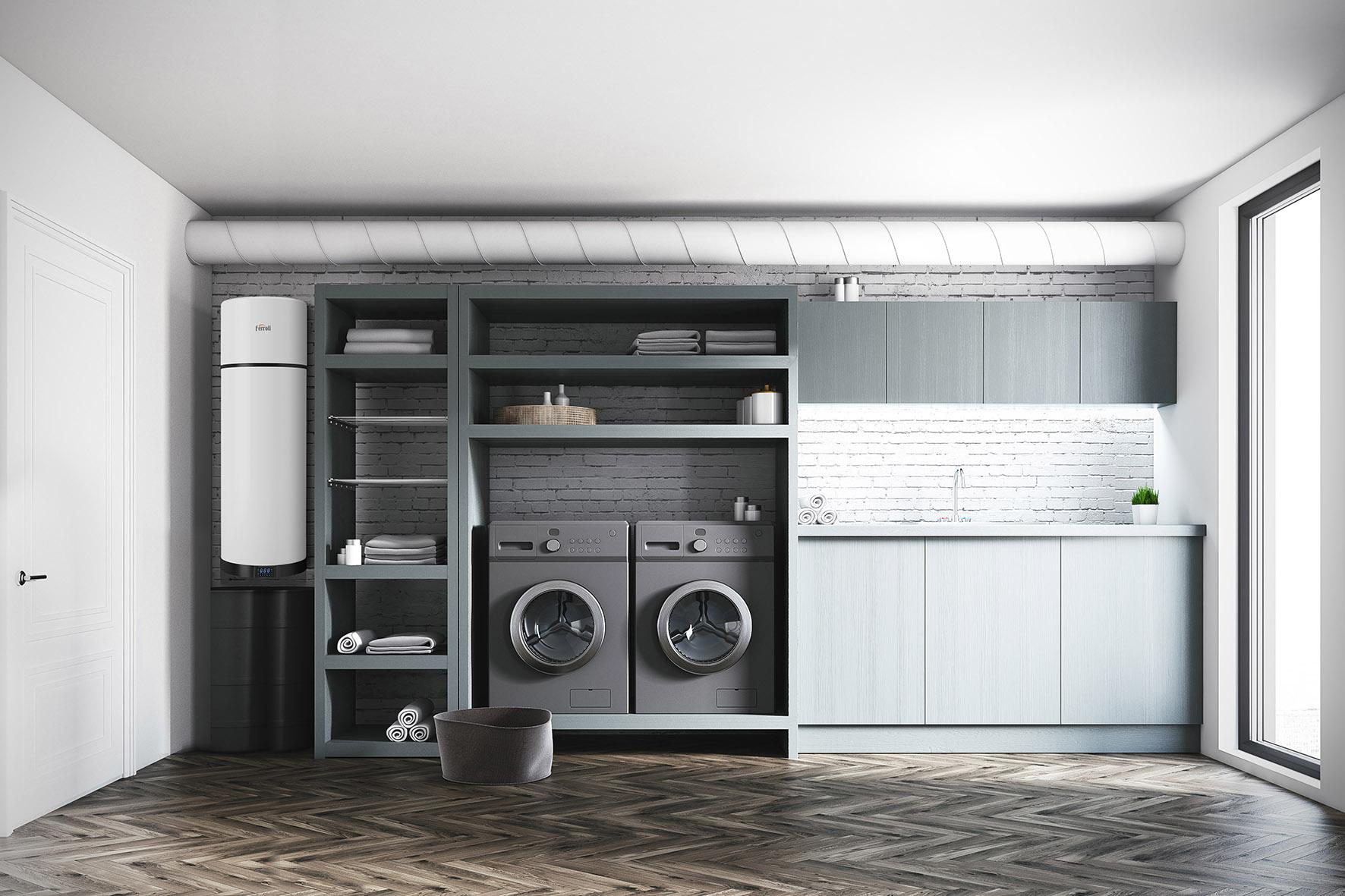 Wärmepumpe für Brauchwasser mit WLAN Ferroli EGEA TECH LT 90 Liter mit der Referenz GAA0P8KA von der Marke FERROLI